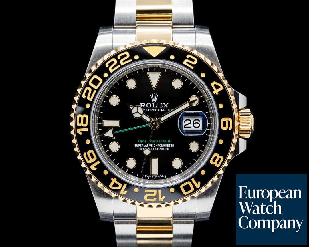 Image of Rolex 116713LN GMT Master II SS / 18K YG Black Dial
