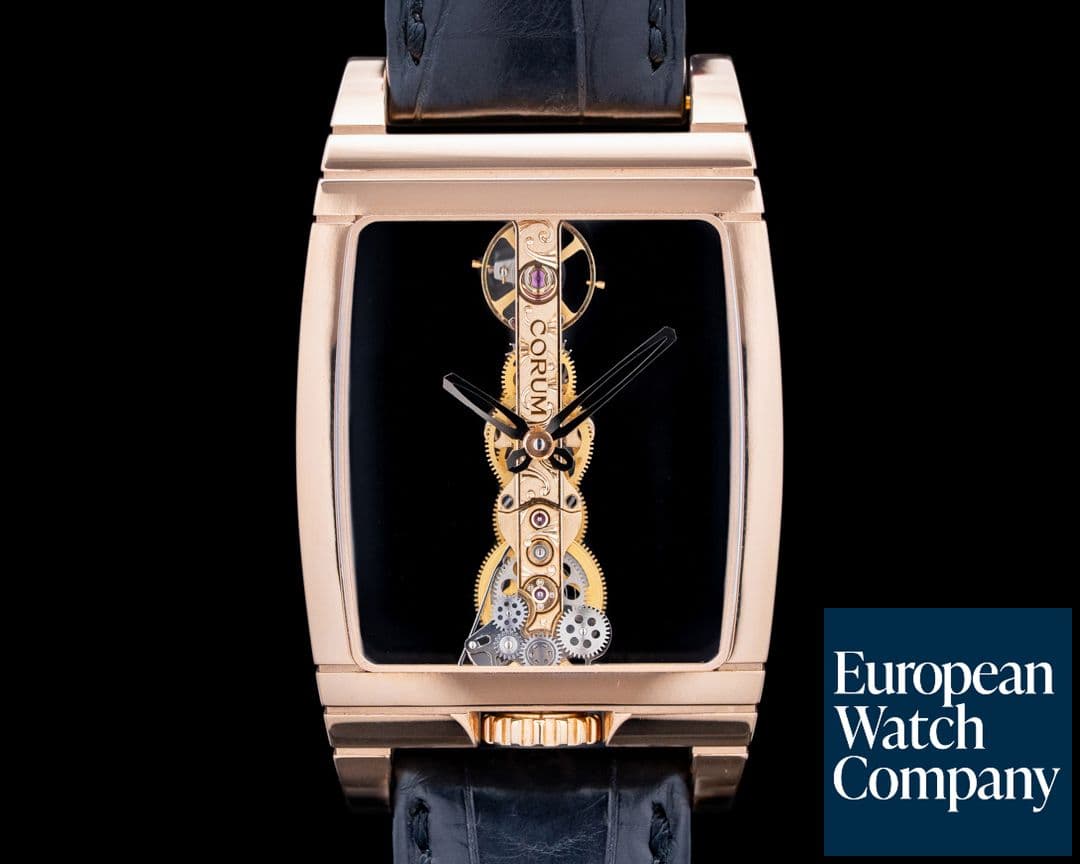 Image of Corum B113/01043 Golden Bridge 18K Rose Gold Skeleton Dial