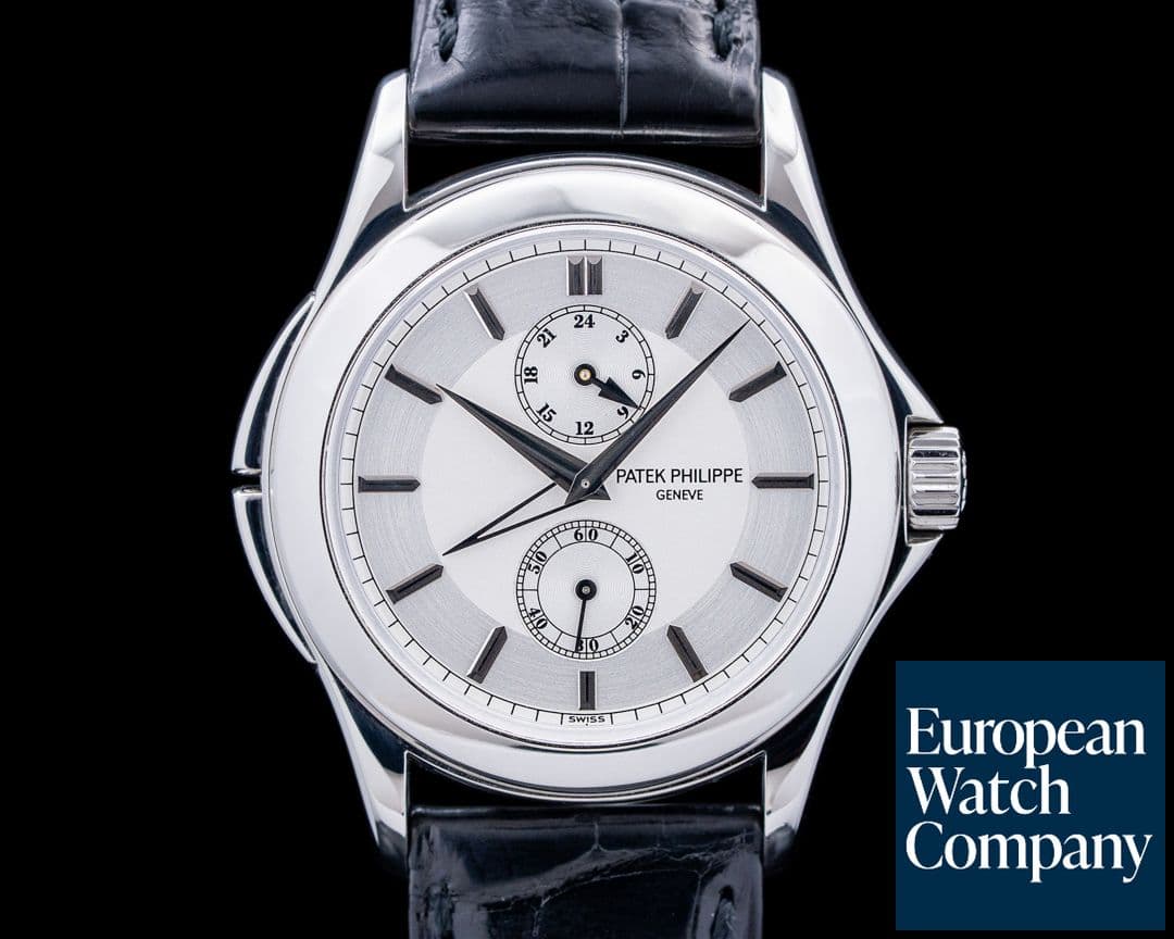 Image of Patek Philippe 5134P Calatrava Travel Time Platinum Silver Dial