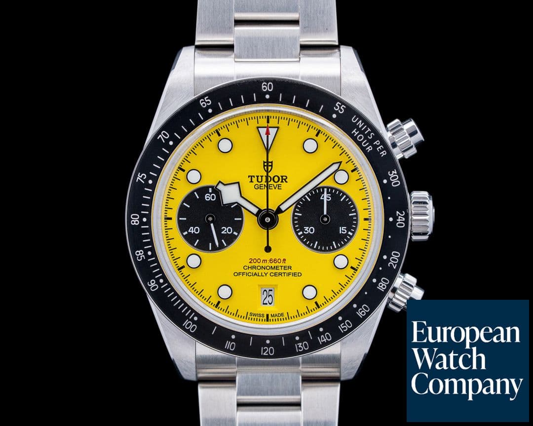 Image of Tudor 79310N Black Bay Chrono 39 SS Yellow Dial 2026 UNWORN