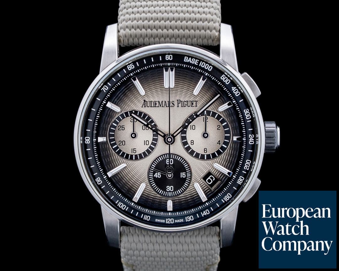 Image of Audemars Piguet 26393QT Code 11:59 Chronograph SS Smoked Beige Dial