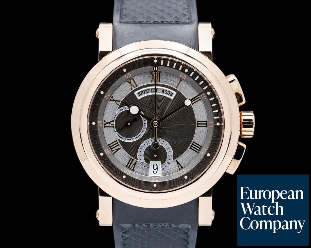 Image of Breguet 5827BR Marine Chronograph 18K Rose Gold Gray Dial