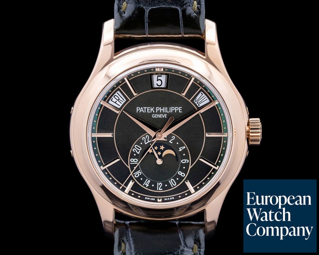 Image of Patek Philippe 5205R Annual Calendar 18K Rose Gold Green Dial