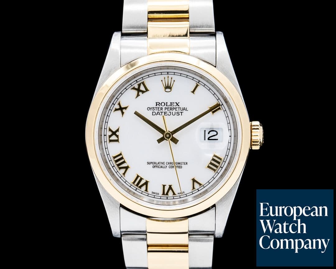 Image of Rolex Datejust 18K YG / SS White Roman Dial Circa. 2000