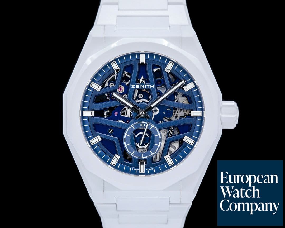 Image of Zenith Defy Skyline Skeleton White Ceramic Blue Skeleton Dial