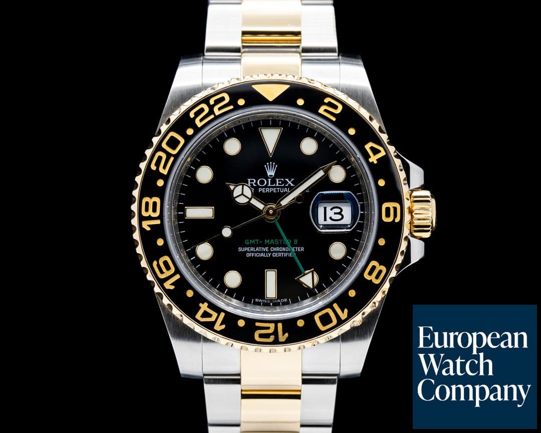 Image of Rolex 116713LN GMT Master II SS / 18K YG Black Dial