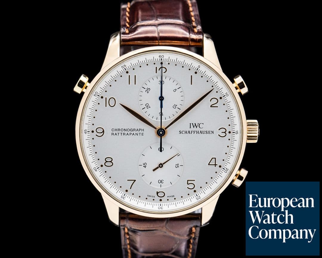 Image of IWC IW371204 Portugieser Chrono-Rattrapante 18K Rose Gold Silver Dial