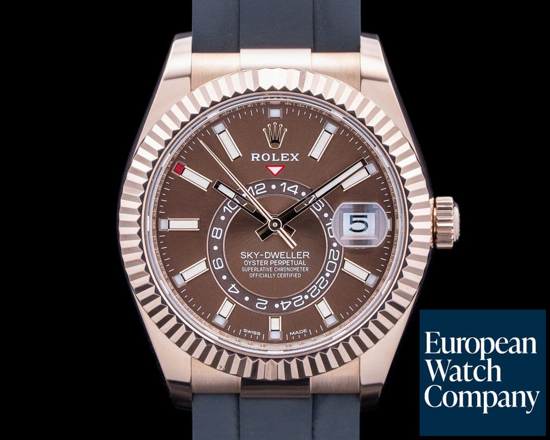 Image of Rolex 326235 Sky-Dweller 18K Everose Gold Brown Dial