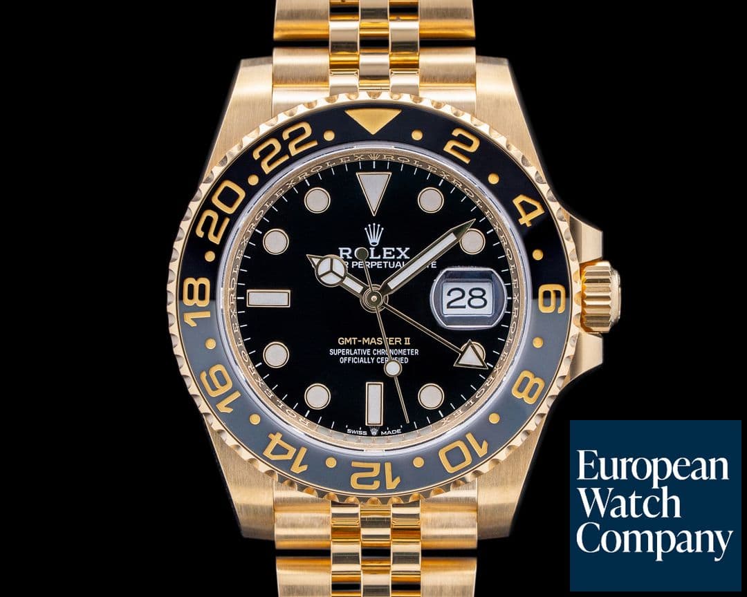 Image of Rolex 126718GRNR GMT-Master II 18K Yellow Gold Black Dial