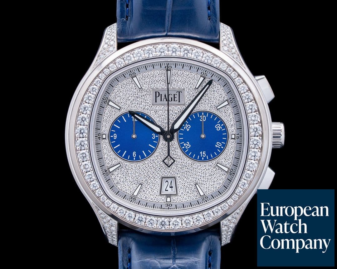 Image of Piaget G0A46049 Polo Chronograph 18K White Gold Pave Dial