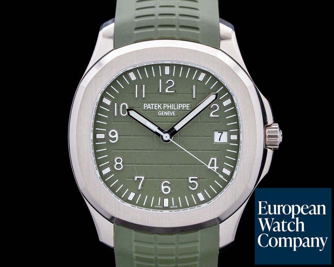 Image of Patek Philippe 5168G-010 Aquanaut Jumbo White Gold Khaki Green Dial