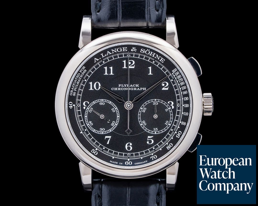 Image of A. Lange & Söhne 414.028 1815 Chronograph 18K White Gold Black Dial