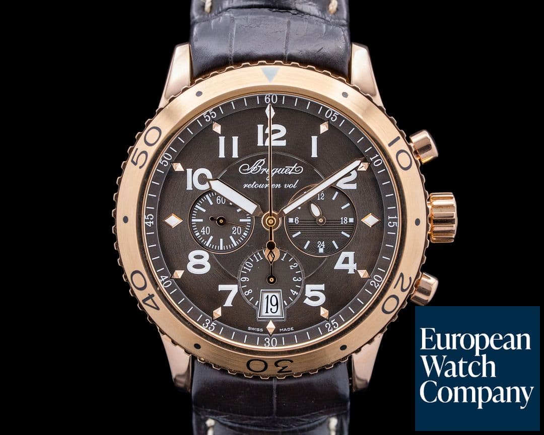 Image of Breguet 3810BR Type XXI Flyback Chronograph 18K Rose Gold Brown Dial