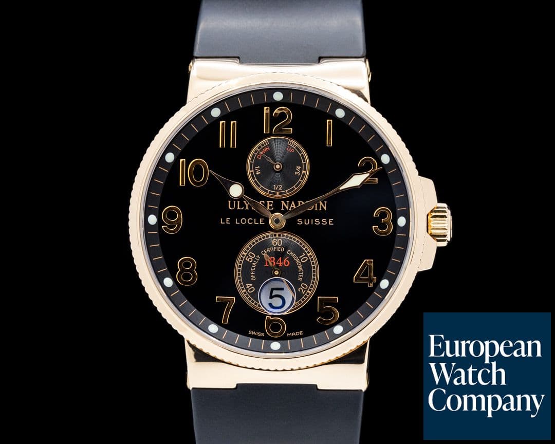 Image of Ulysse Nardin 266-66-3/62 Maxi Marine Chronometer 18K Rose Gold Black Dial