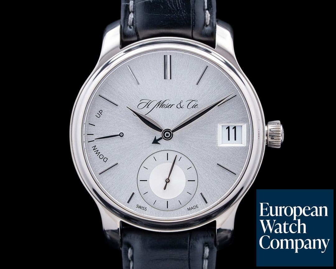 Image of H. Moser & Cie. 1341-0200 Endeavour Perpetual Calendar 18K White Gold Silver Dial