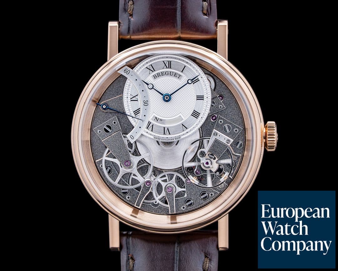 Image of Breguet 7097BR Tradition 18K Rose Gold Silver Skeleton Dial