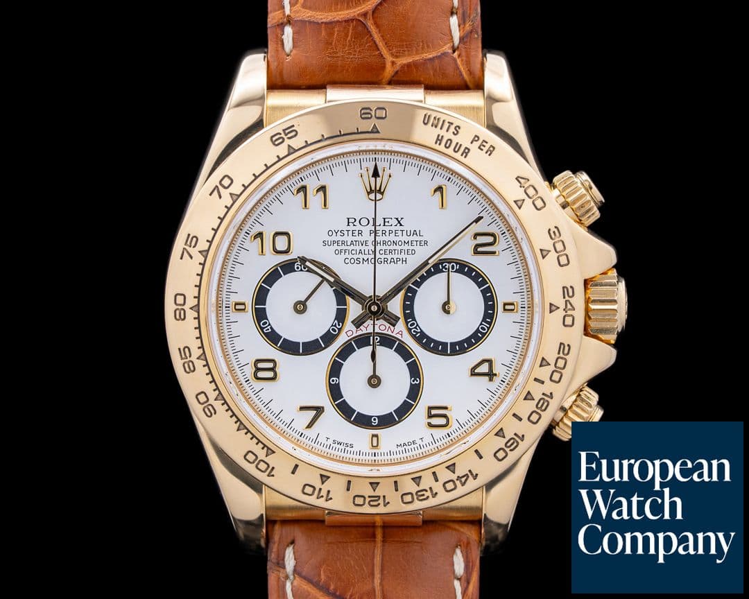 Image of Rolex 16518 Daytona 18K Yellow Gold White Arabic Dial Circa. 1995