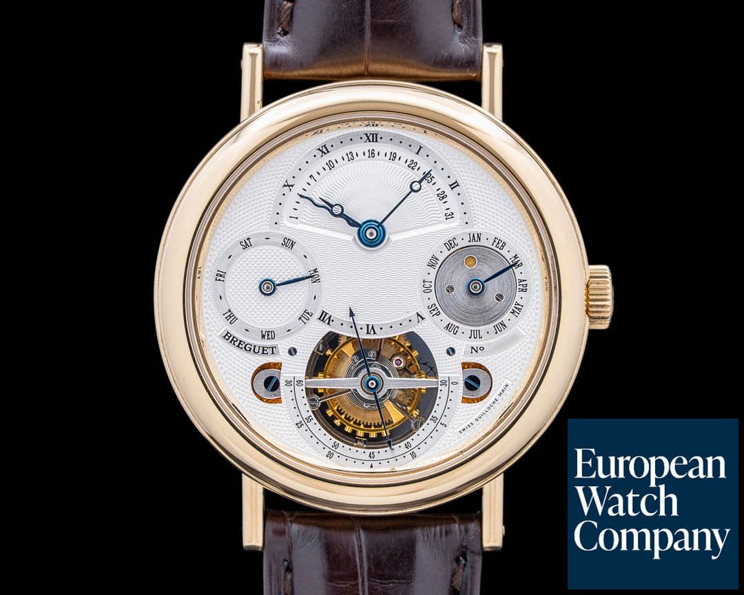 Image of Breguet 3757BA Classique Tourbillon Perpetual Calendar 18K YG Silver Dial