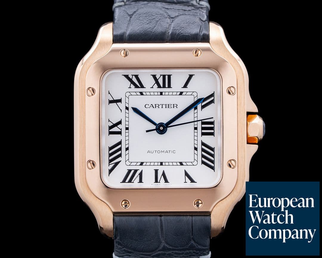 Image of Cartier WGSA0028 Santos de Cartier 18K Rose Gold Silver Dial 2024