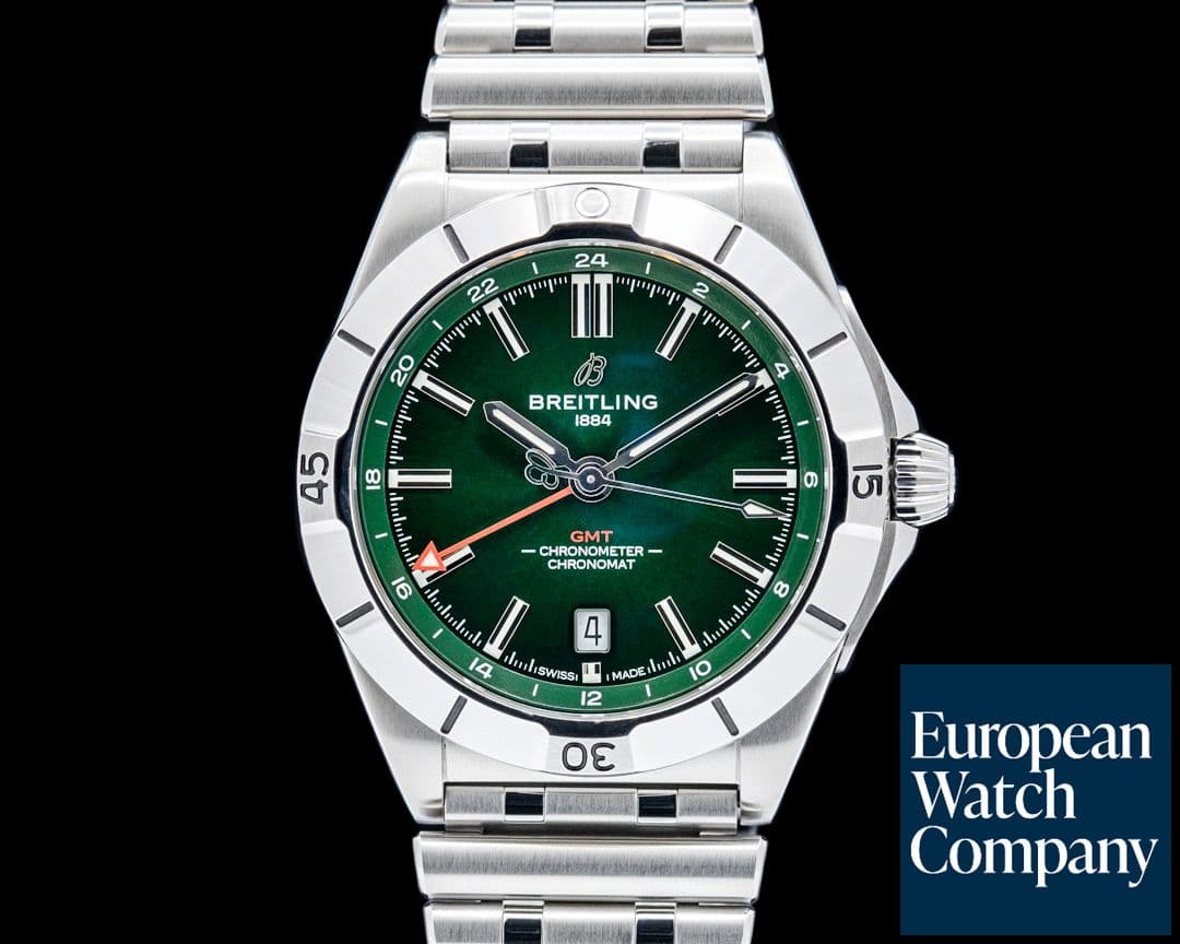 Image of Breitling A32398 Chronomat GMT 40 SS Green Dial