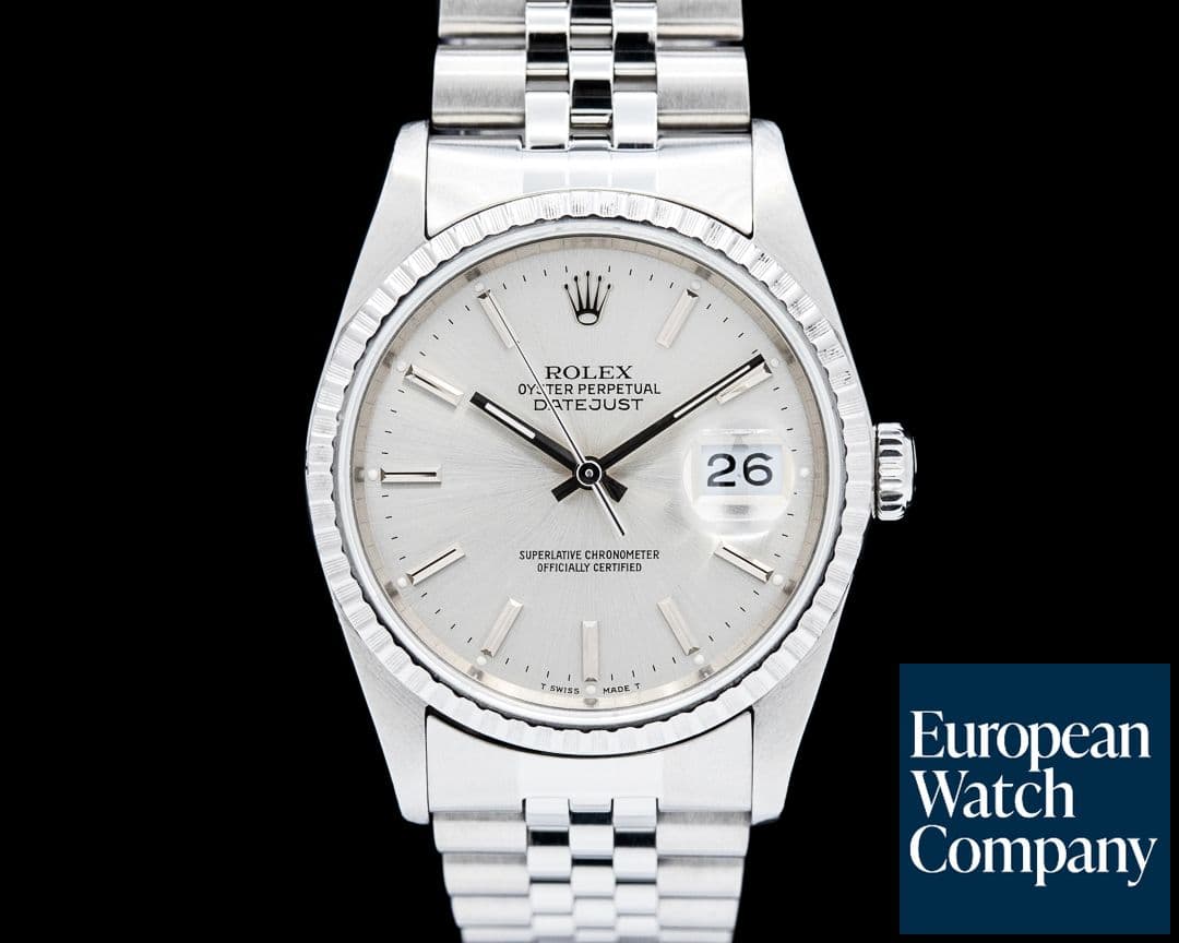 Image of Rolex 16220 Datejust SS Silver Stick Dial Circa. 1989