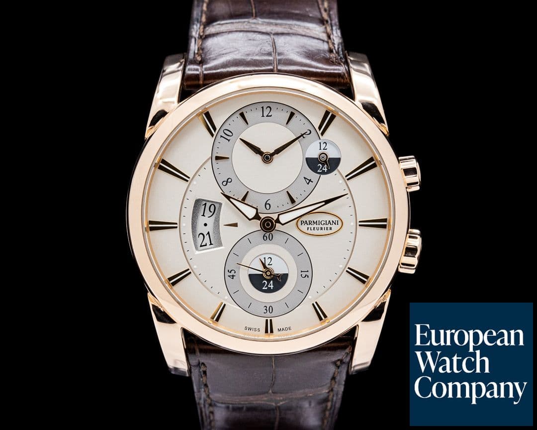 Image of Parmigiani PFC231 Tonda Hemispheres Dual Time 18K Rose Gold Cream Dial