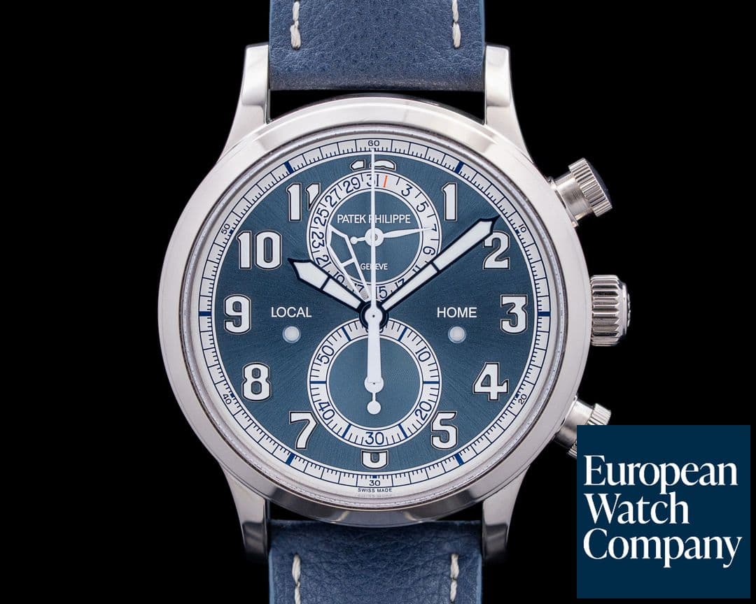 Image of Patek Philippe Calatrava 5924G Pilot Travel Time Chronograph 18K White Gold