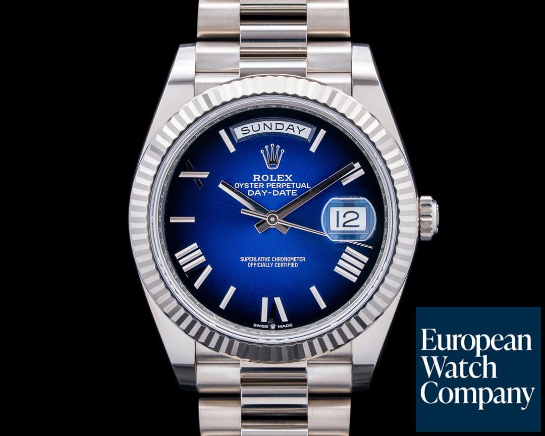 Image of Rolex 228239 Day-Date 40 18K White Gold Blue Hombre Dial