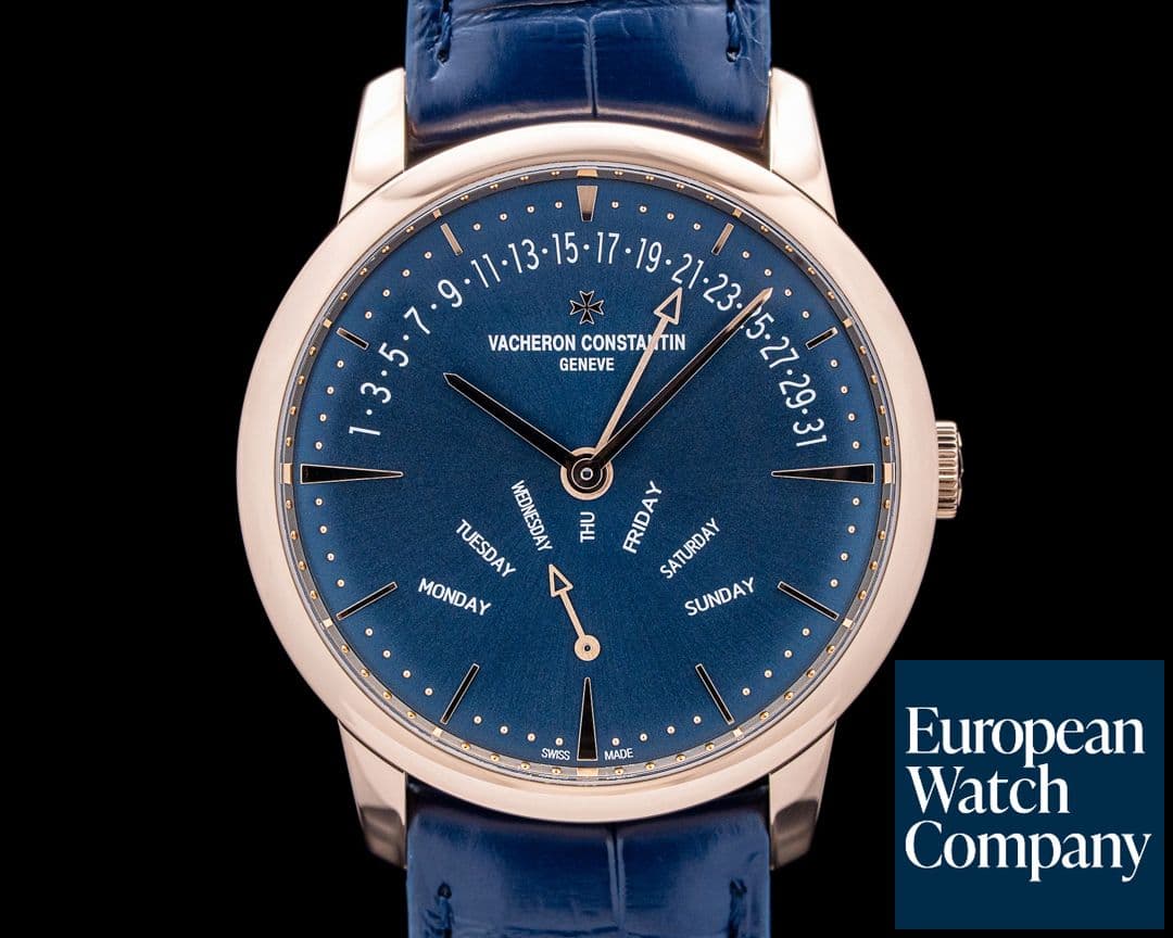 Image of Vacheron Constantin 4000U Patrimony Retrograde Day-Date 18K Rose Gold Blue Dial