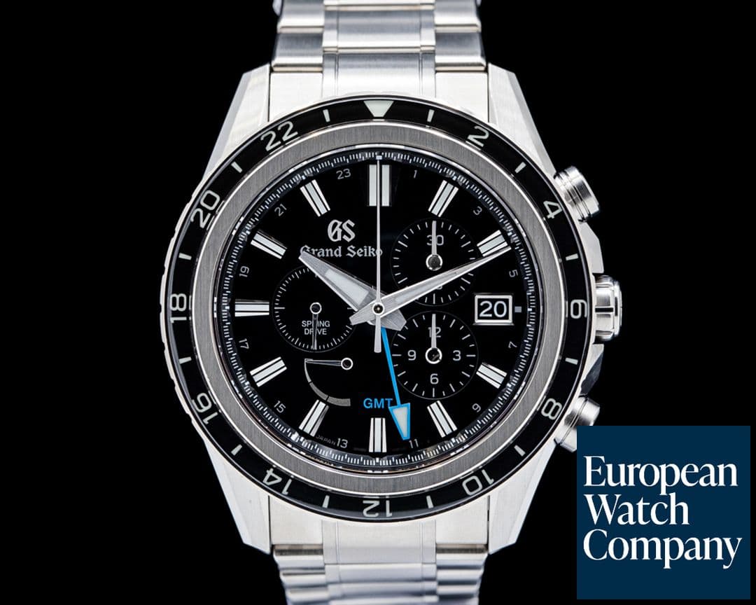 Image of Grand Seiko SBGC251G Spring Drive Chronograph GMT Titanium Black Dial