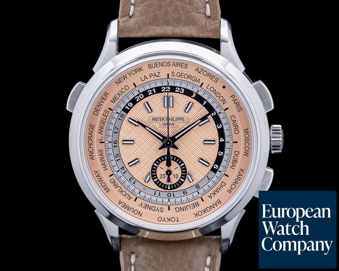 Image of Patek Philippe 5935A World Time Chronograph Flyback SS Salmon Dial 2025