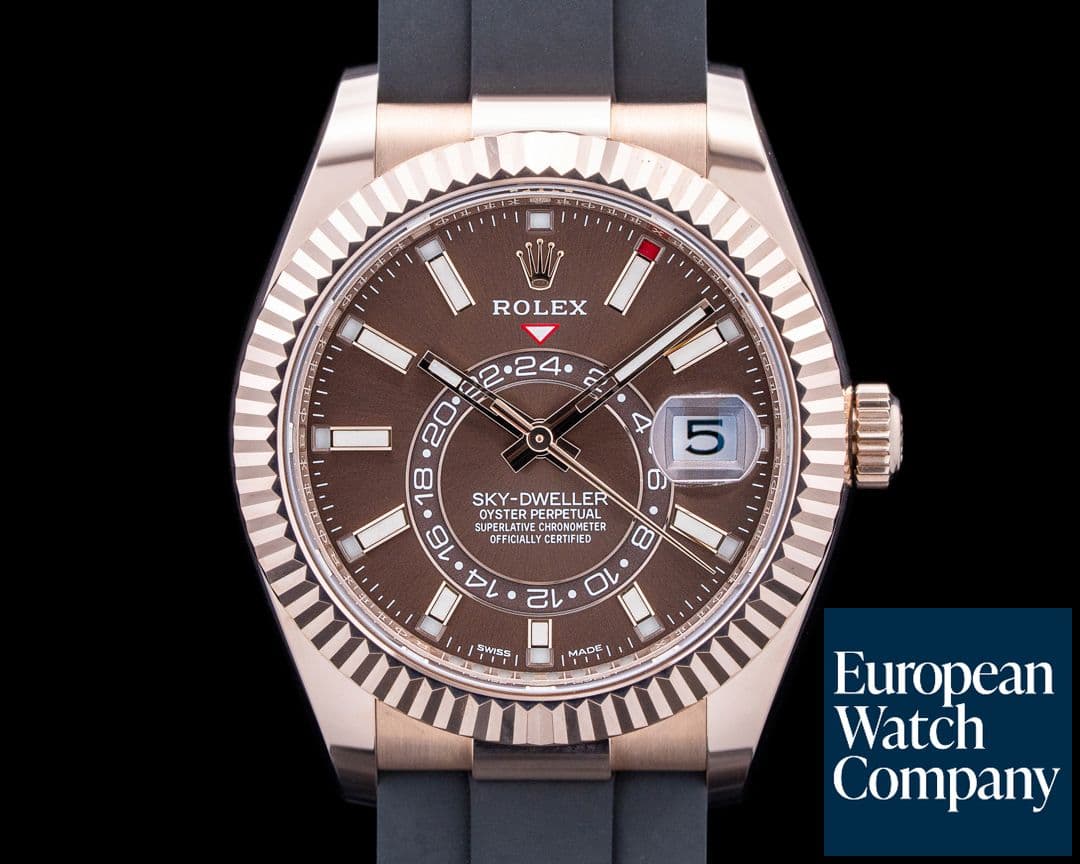 Image of Rolex 326235 Sky-Dweller 18K Everose Gold Brown Dial