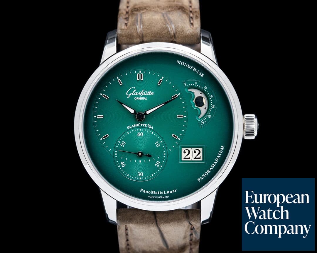 Image of Glashütte Original PanoMaticLunar SS Green Dial