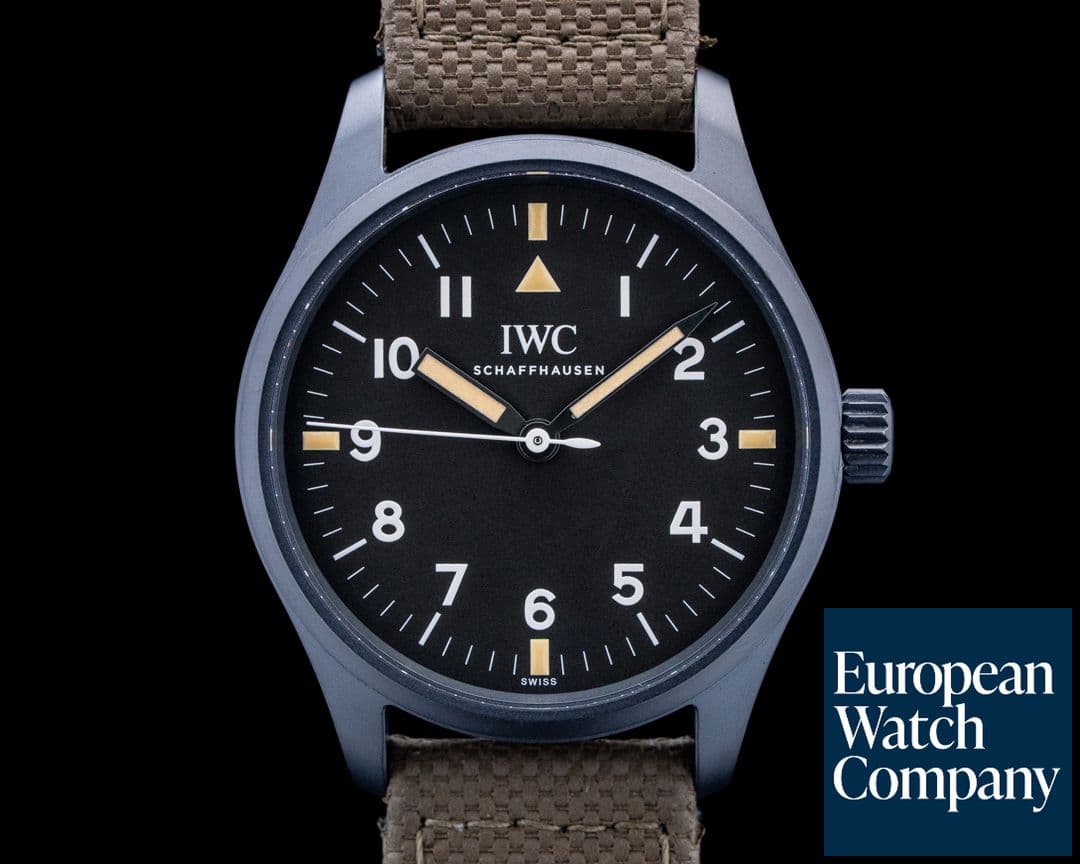 Image of IWC IW324801 Pilot Mark XVIII Edition HODINKEE Ceratanium Black Dial LIMITED