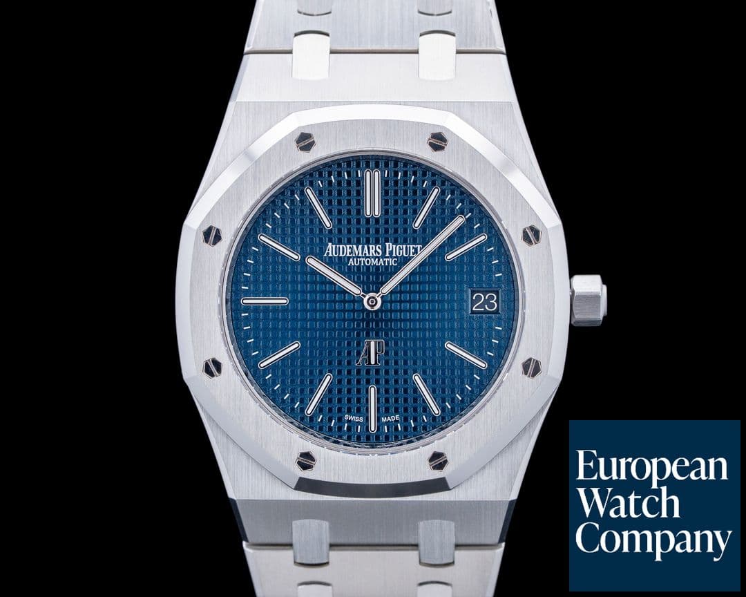 Image of Audemars Piguet 15202ST Royal Oak Jumbo Extra-Thin SS Blue Dial