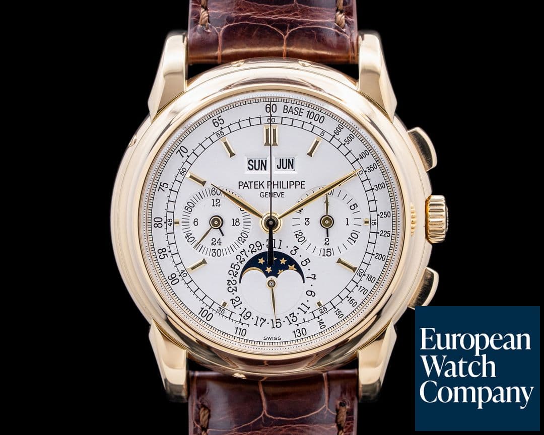 Image of Patek Philippe 5970J Perpetual Calendar Chronograph 18K Yellow Gold Silver Dial