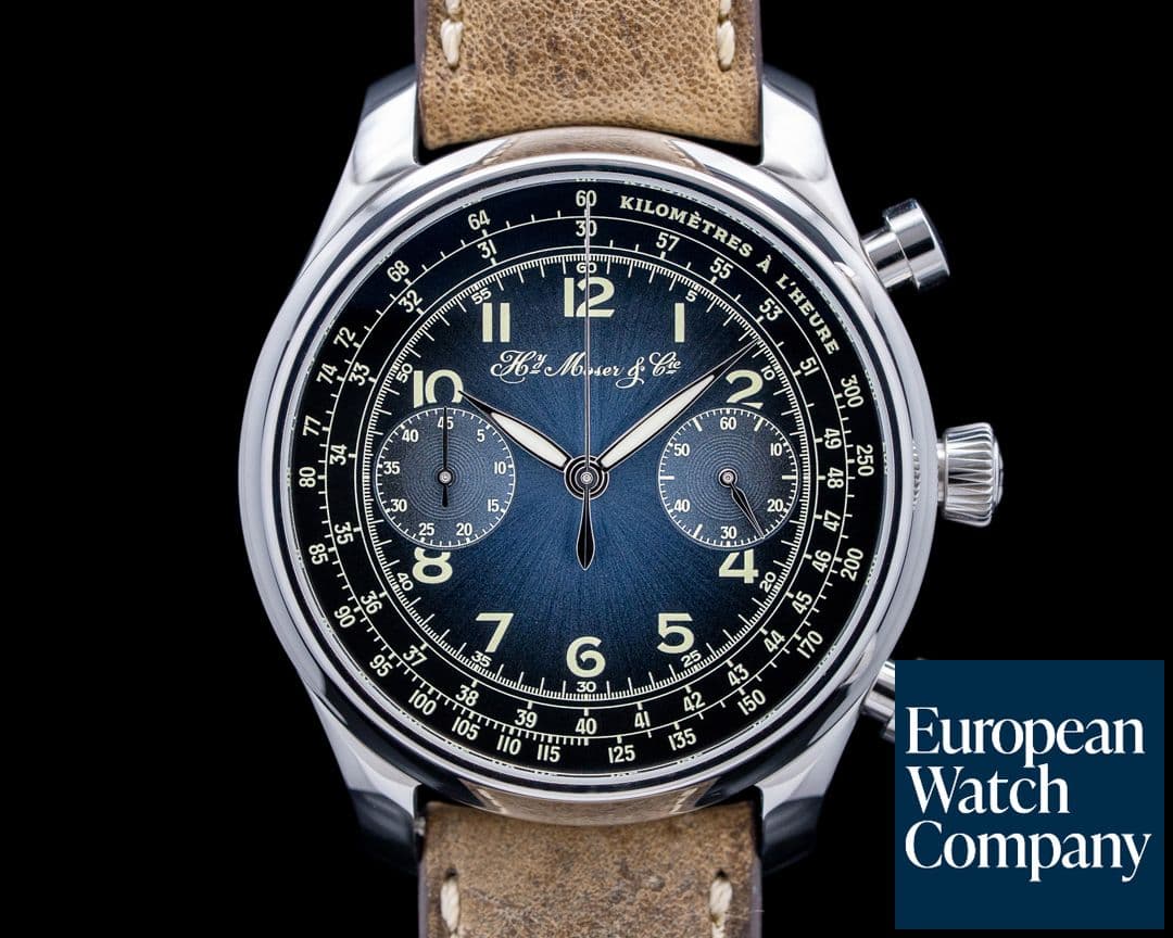 Image of H. Moser & Cie. 1220-1200 Endeavour Chronograph Compax SS Blue Fume Dial