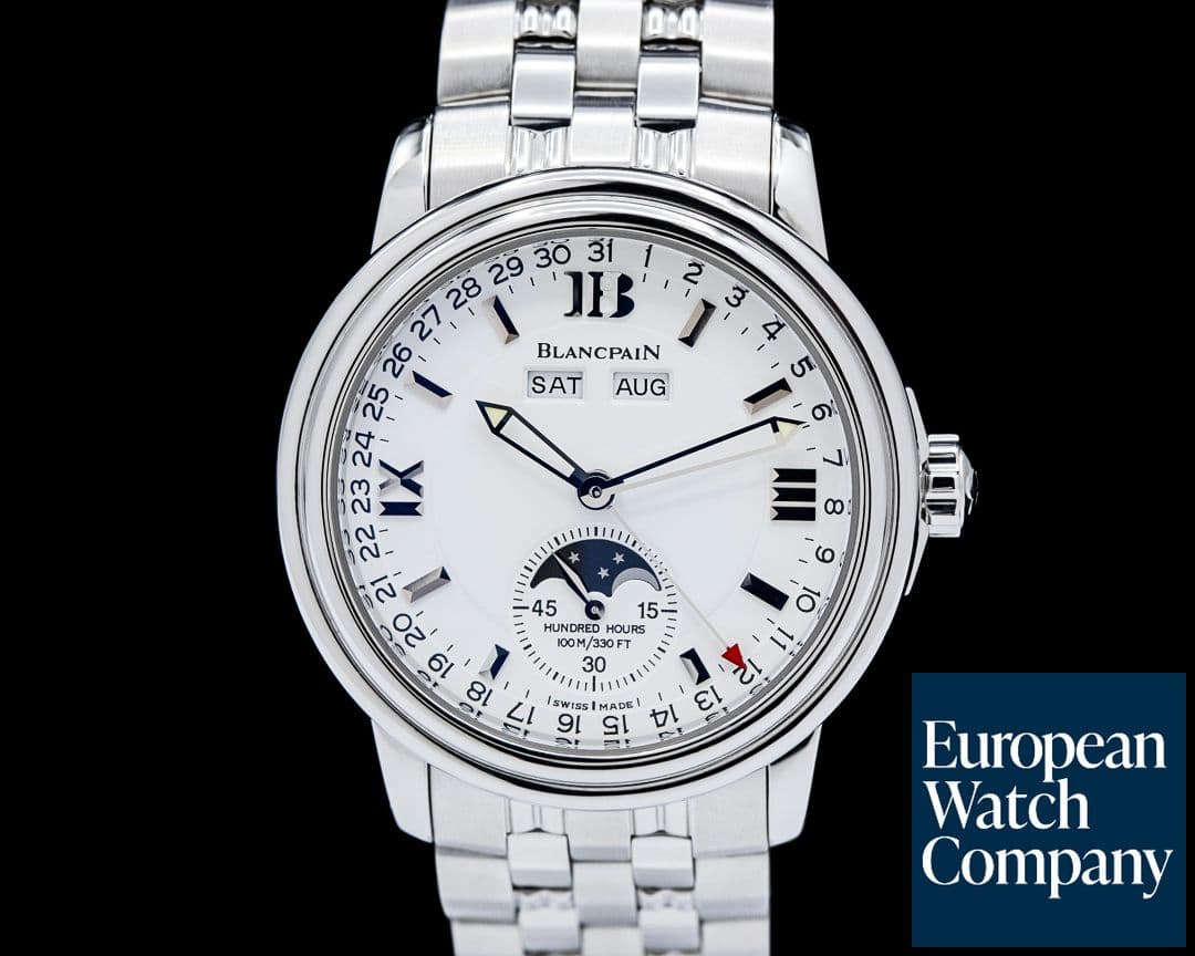 Image of Blancpain 2763 Leman Moonphase Complete Calendar SS White Dial
