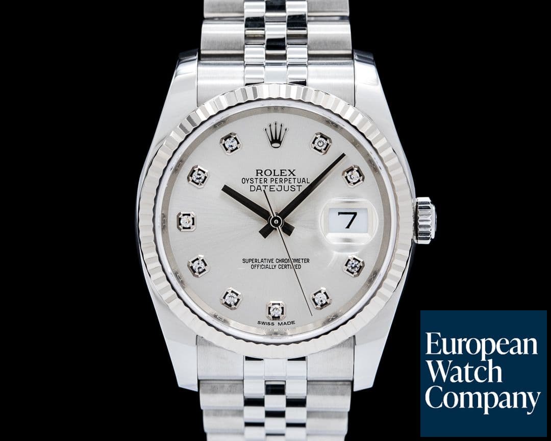 Image of Rolex 116234 Datejust 36 Jubilee SS Silver Diamond Dial