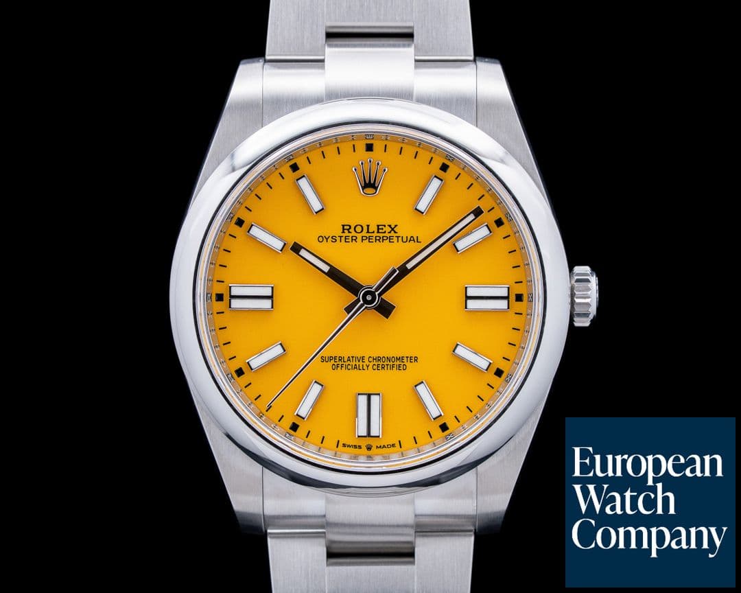Image of Rolex 124300 Oyster Perpetual 41 SS Yellow Dial