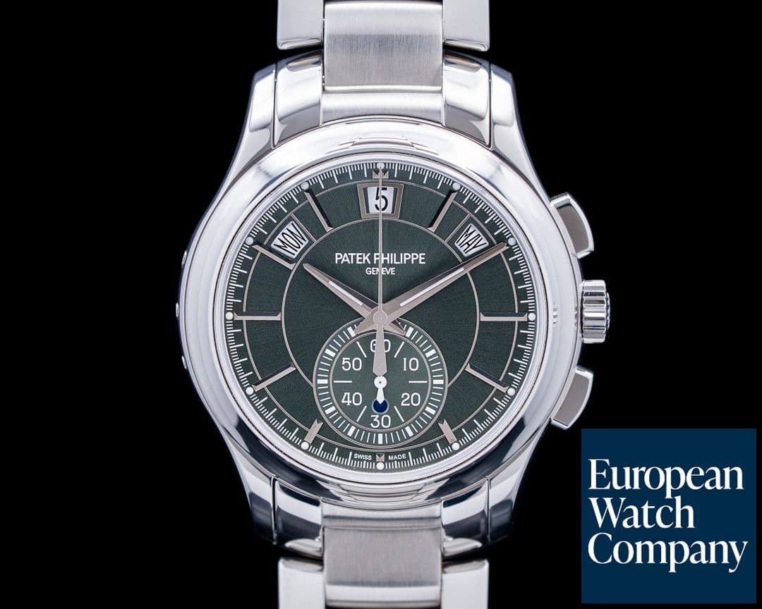 Image of Patek Philippe 5905 Annual Calendar Chronograph SS Olive Green Dial