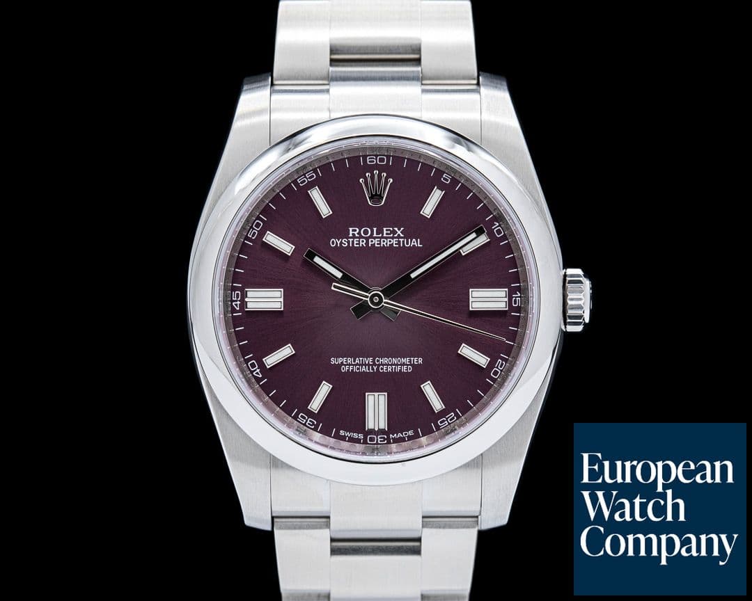 Image of Rolex 116000 Oyster Perpetual 36 SS Red Grape Dial