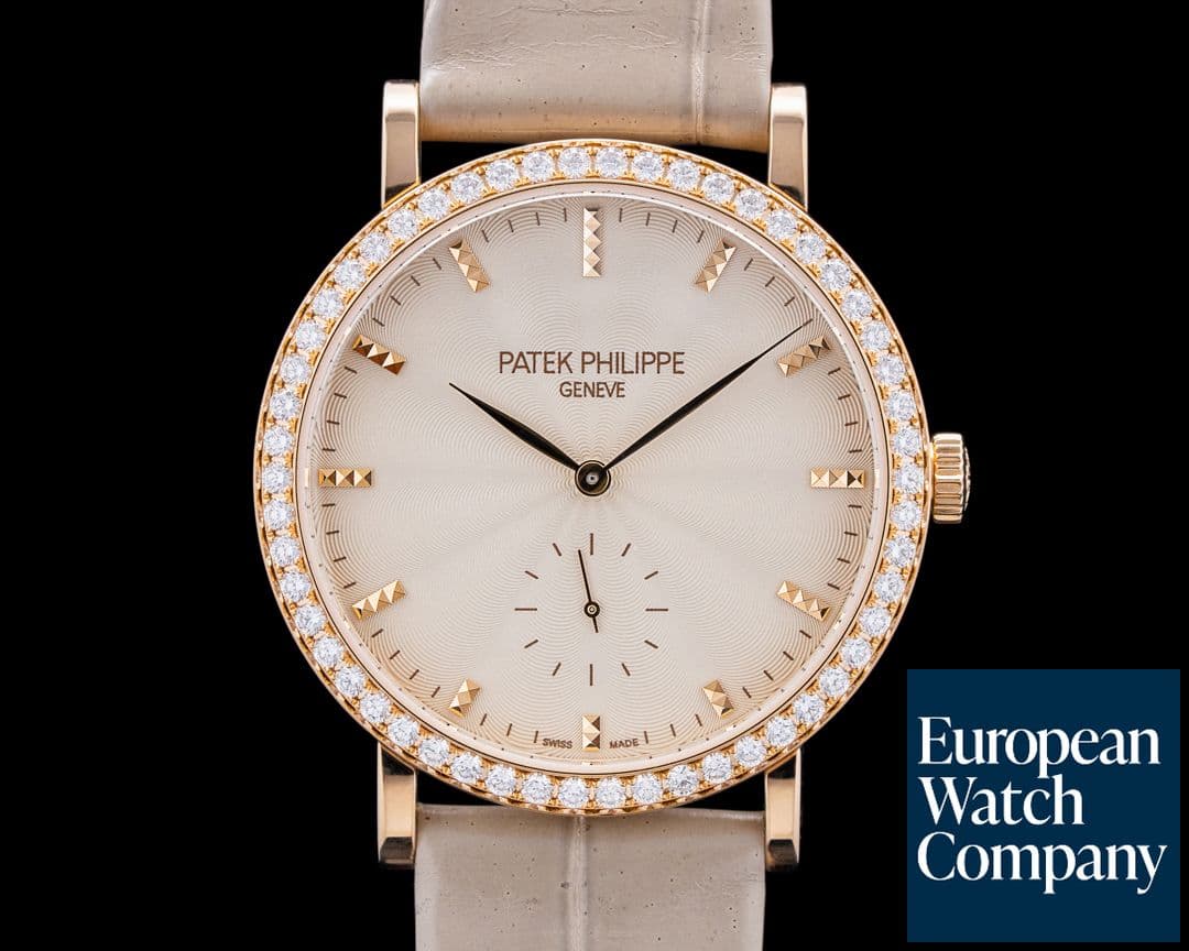 Image of Patek Philippe 7120R-001 Calatrava 18K Rose Gold Cream Guilloche Dial