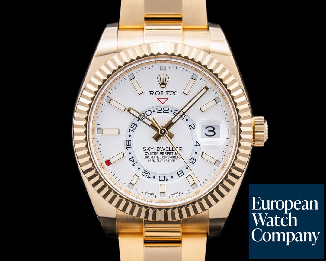 Image of Rolex 326938 Sky Dweller 18K Yellow Gold Silver Dial
