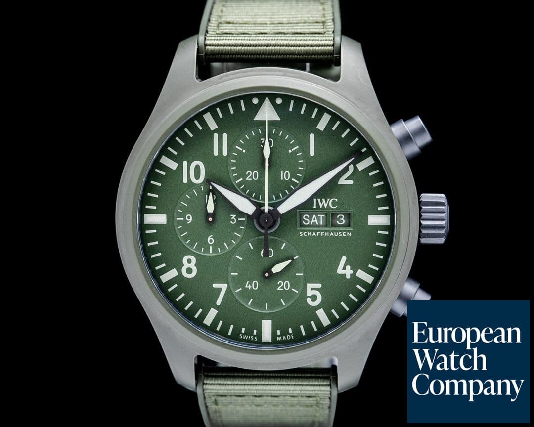 Image of IWC IW389106 Pilot Chronograph Top Gun "Woodland" Ceramic Green Dial 2026