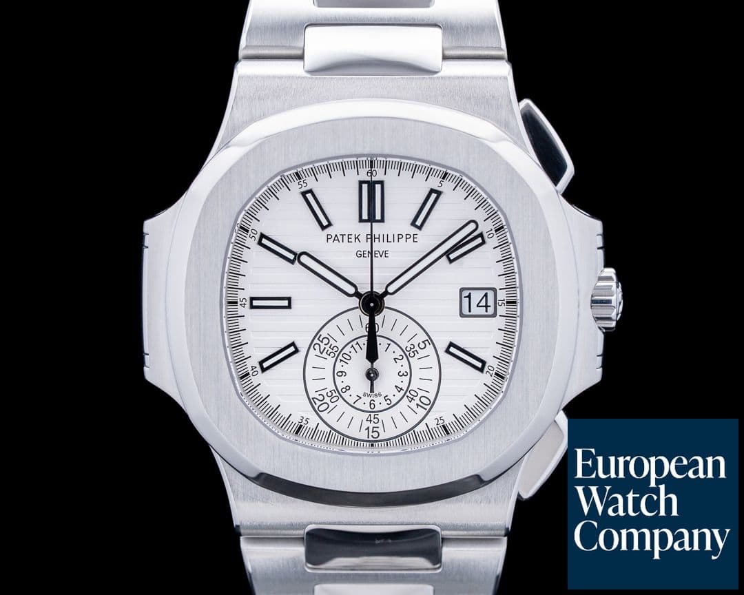 Image of Patek Philippe Nautilus 5980 Chronograph SS White Dial