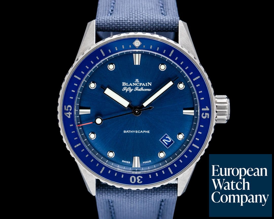 Image of Blancpain 5000 Fifty Fathoms Bathyscaphe Ceramic Blue Dial
