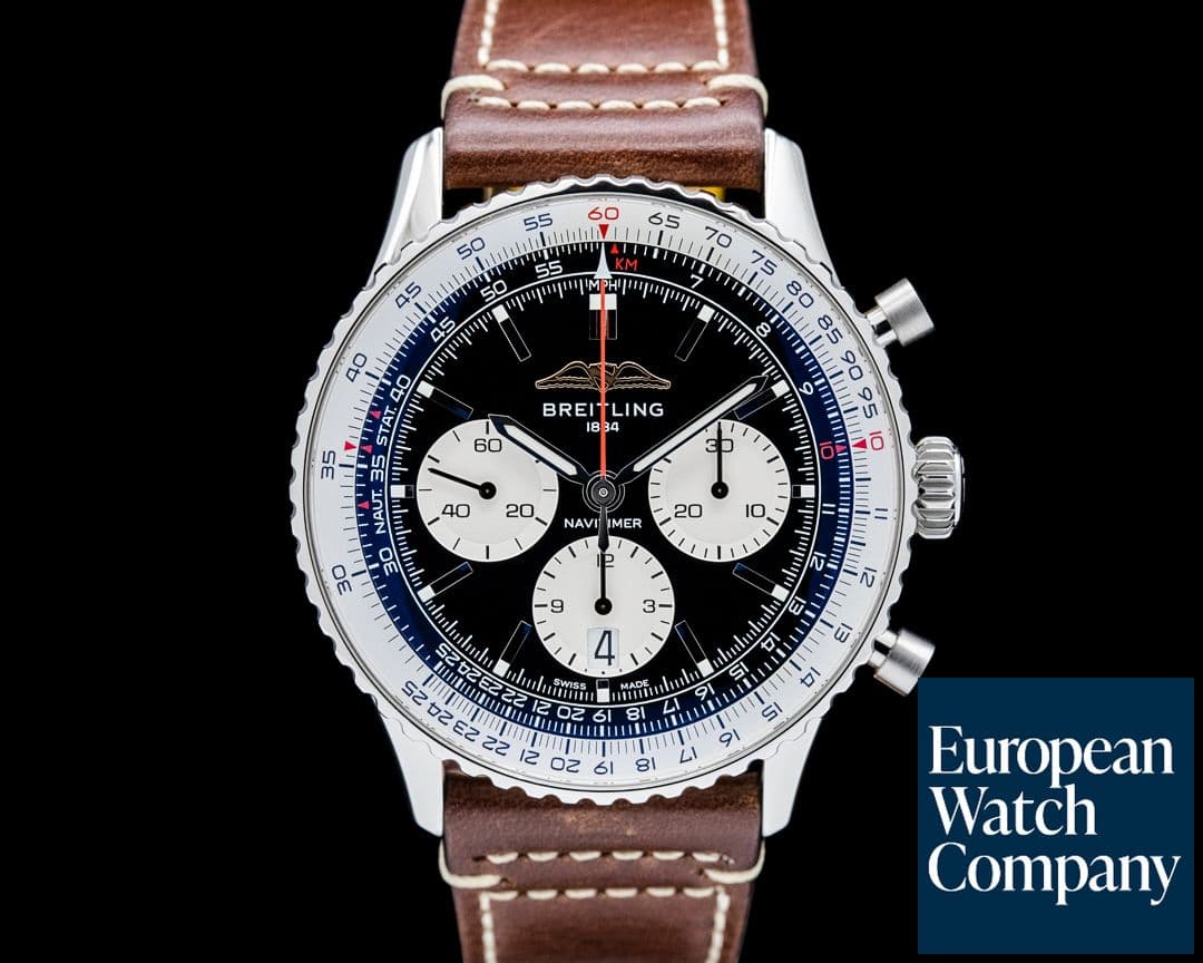 Image of Breitling AB0138211B1P1 Navitimer B01 Chronograph 43 SS Black Dial