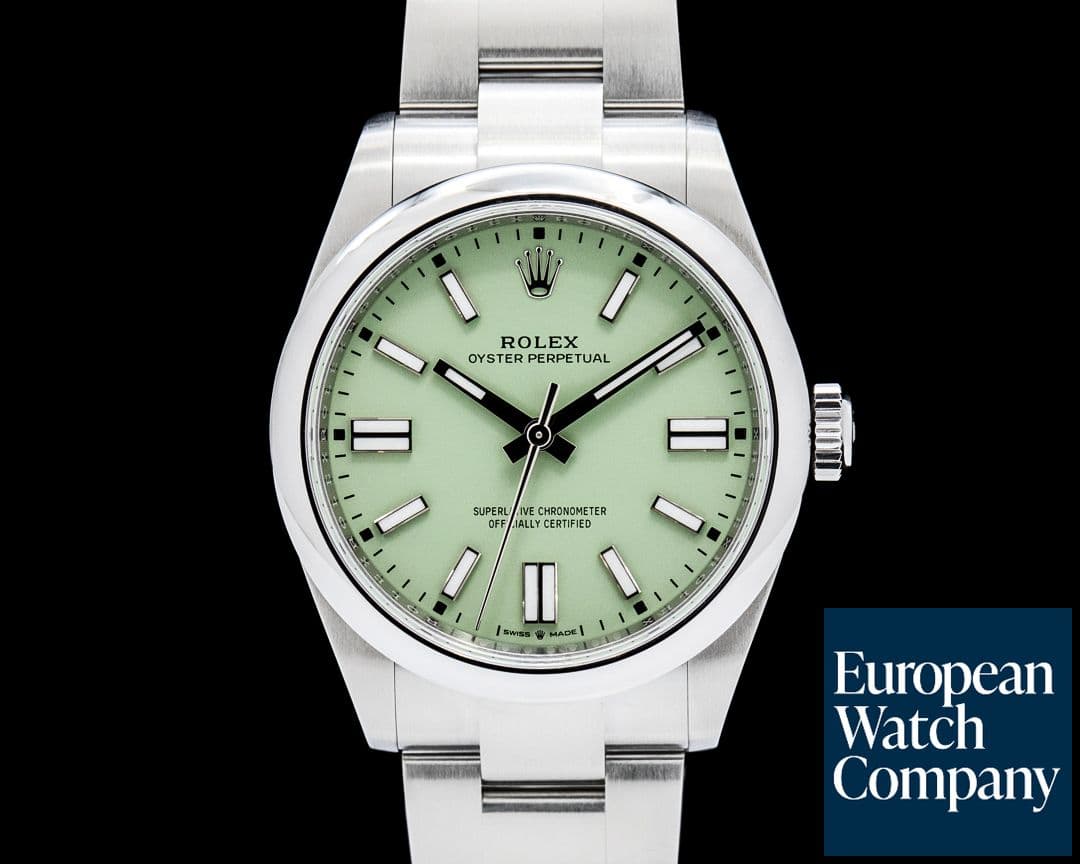 Image of Rolex 134300 Oyster Perpetual SS Pistachio Green Dial 2025