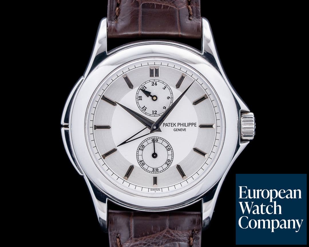 Image of Patek Philippe 5134P Calatrava Travel Time Platinum Silver Dial